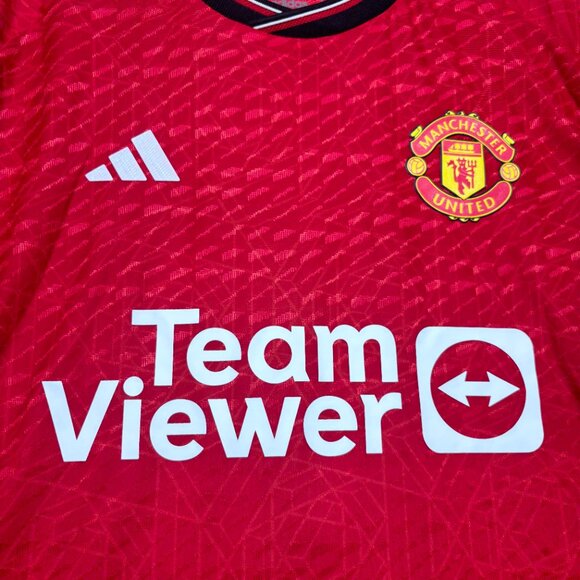 Manchester United Jersey Mens Large Red Casemiro Slim Fit Adidas Soccer - Picture 4 of 15